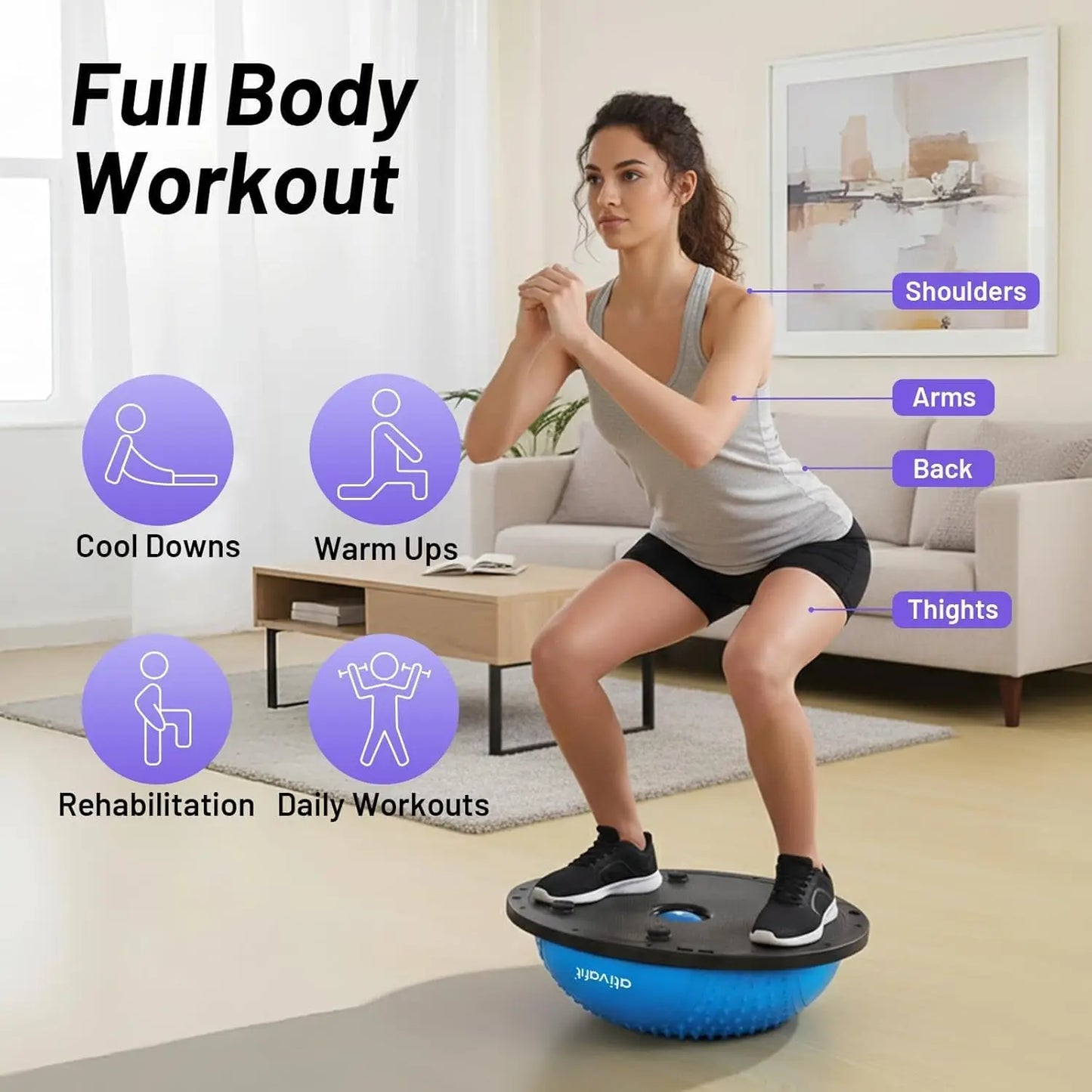 YTYIN Balance Ball Half Exercise Ball For Balance Workouts