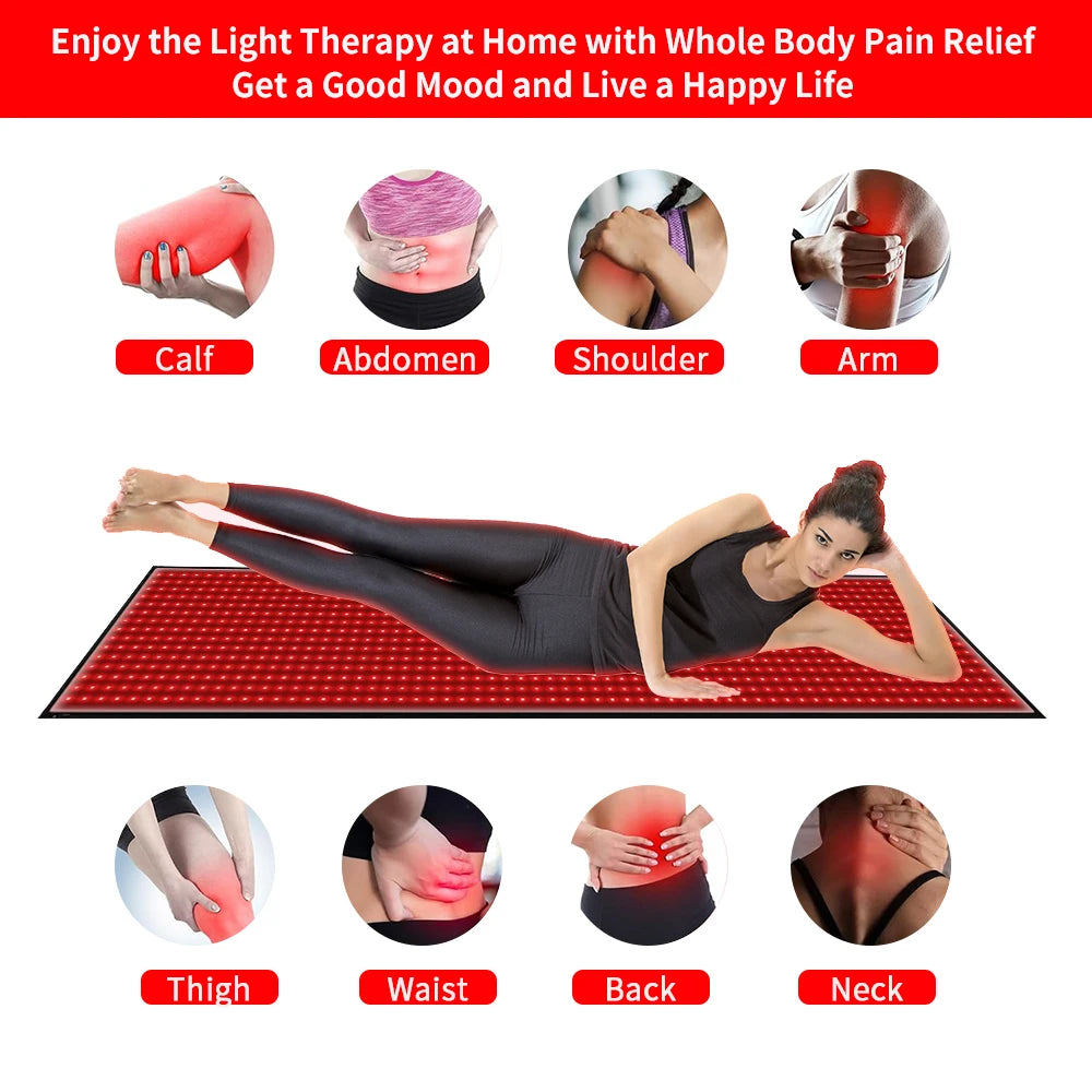 Full Body Red Light Therapy Mat 945 LEDs 660nm 850nm