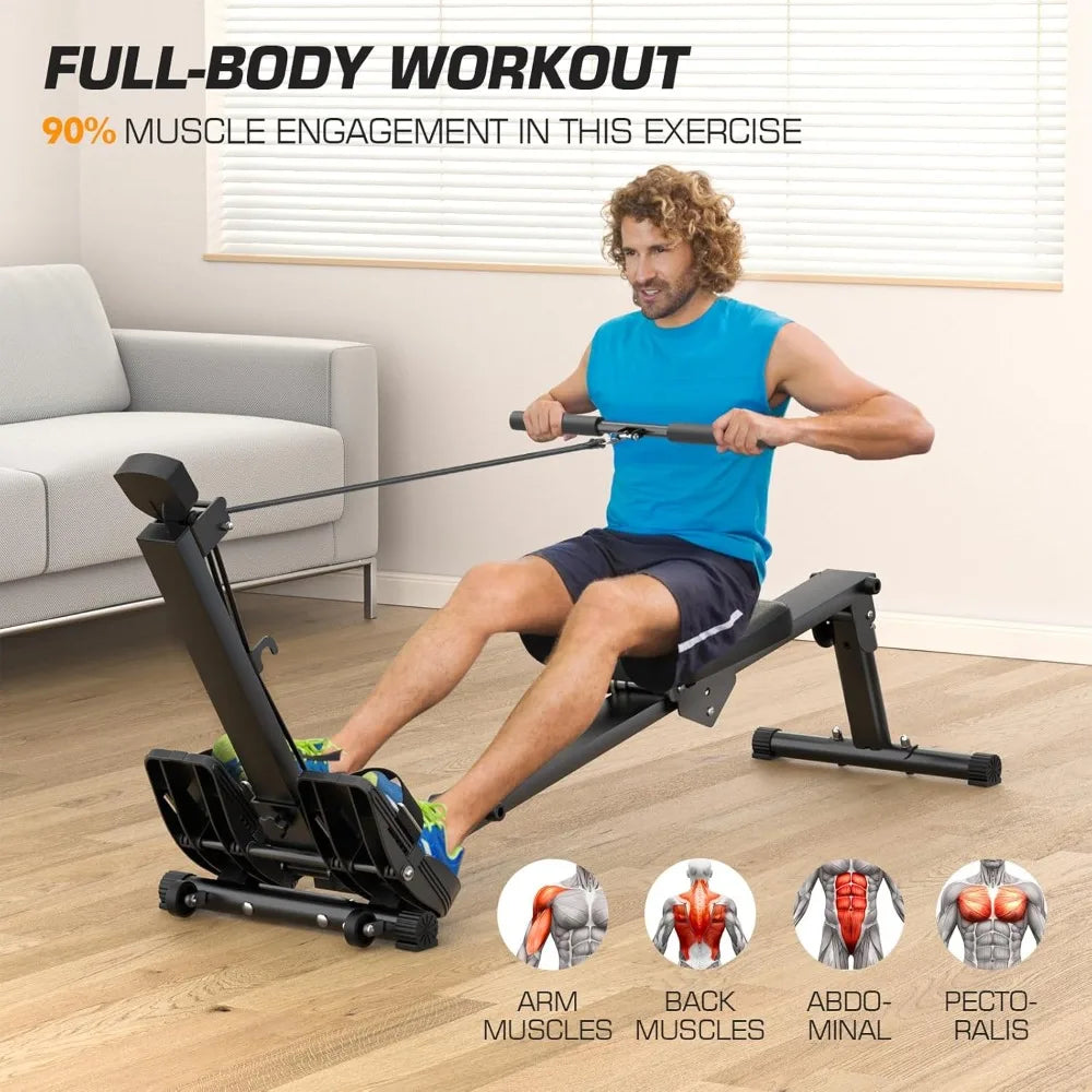 YTYIN Compact Magnetic Foldable Rowing Machine For Home Use