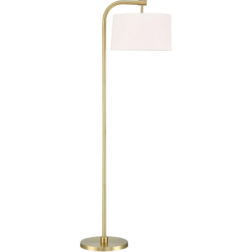 Art Deco Floor Lamp With Metal Frame And Linen Shade