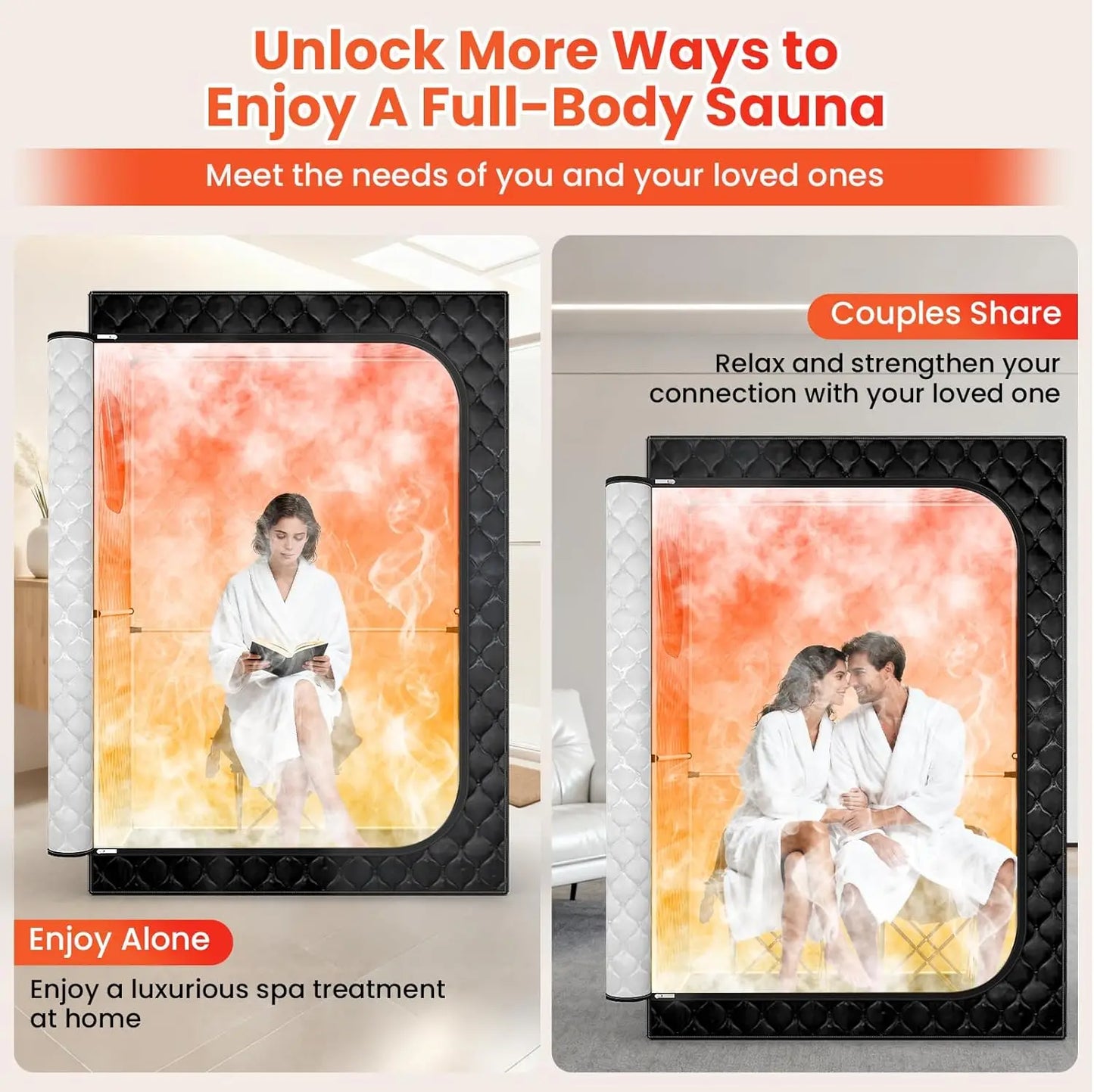 Portable Sauna With Transom Windows For Home Use Quick Setup
