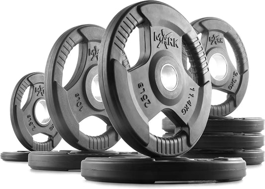 Rubber Coated Weight Plates For Barbell Home Gym Strength Training Set