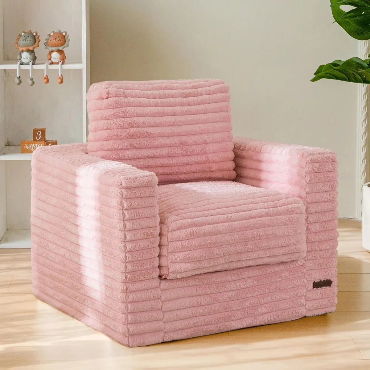 XIUWO Kids Bean Bag Chair With Faux Fur And Pillows