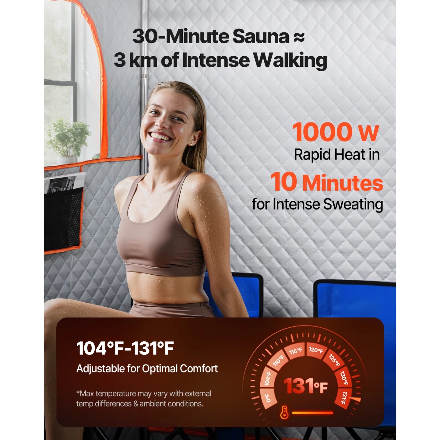 Portable Full Body Steam Sauna With Durable Stainless Steel Frame