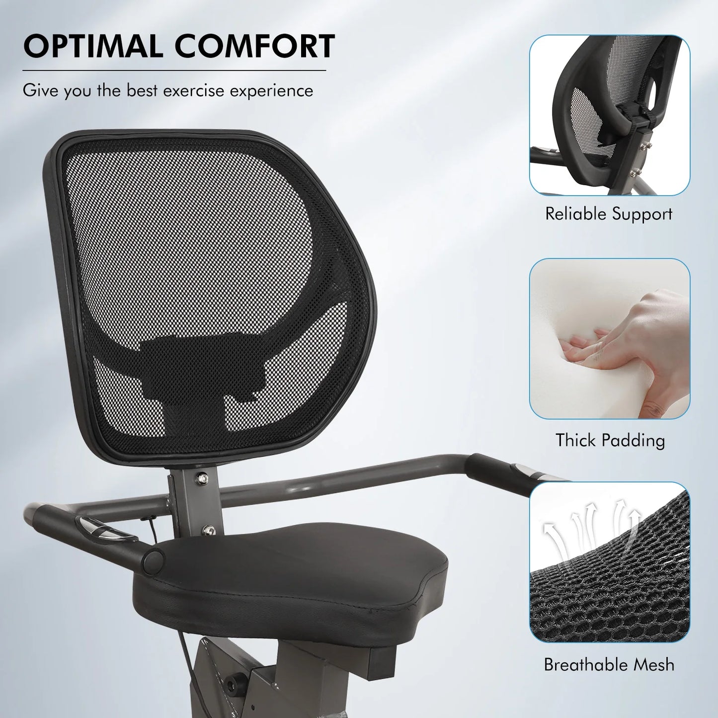 Recumbent Exercise Bike For Home 8-Level Quiet With Comfortable Seat