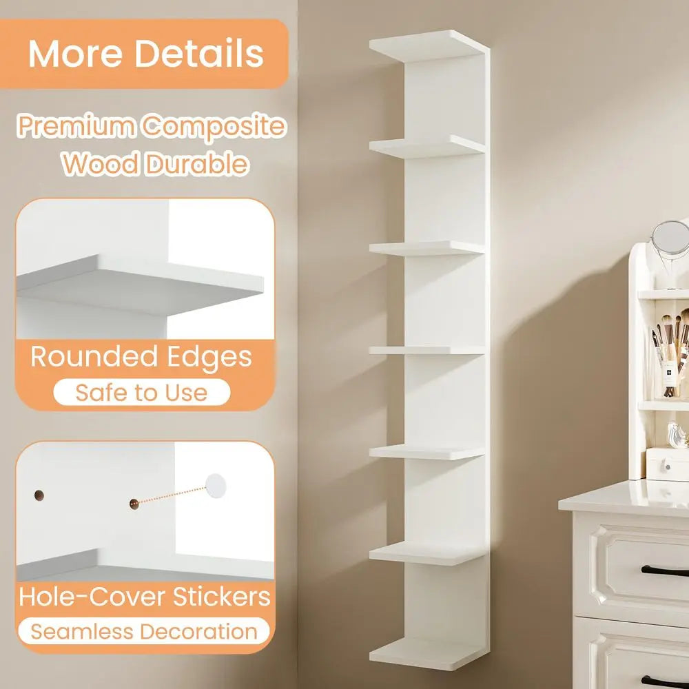 7 Tier Floating Wall Shelf Wall Mounted Display And Storage