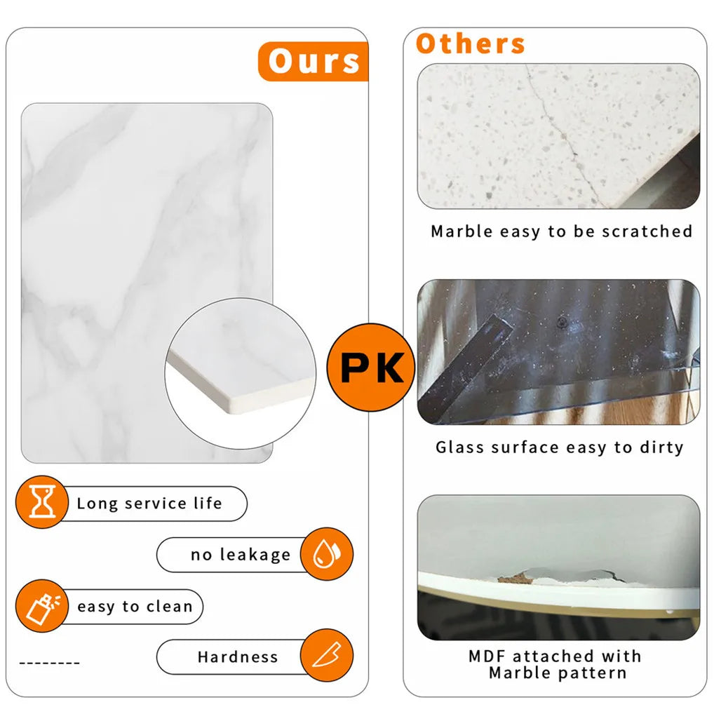 Modern Round Nesting Marble Side Tables With Metal Frame