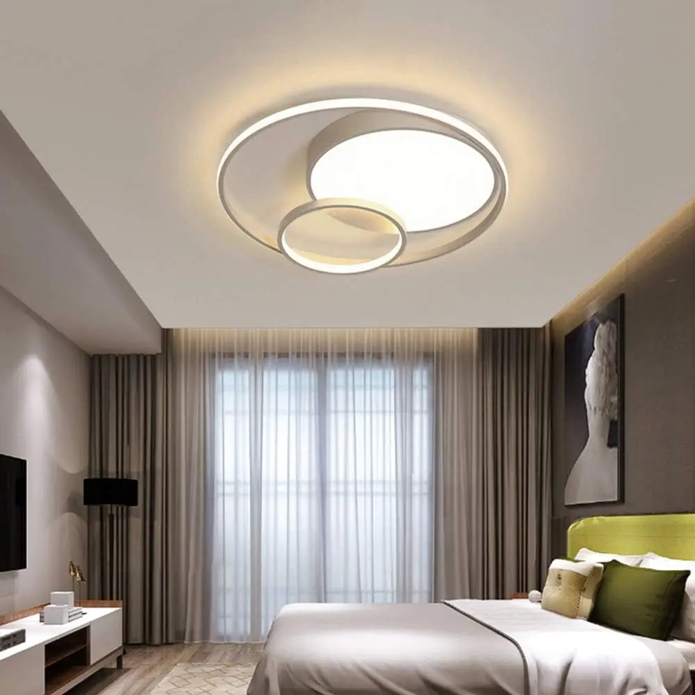 3 Ring LED Flush Mount Ceiling Light 55W Round Modern Chandelier