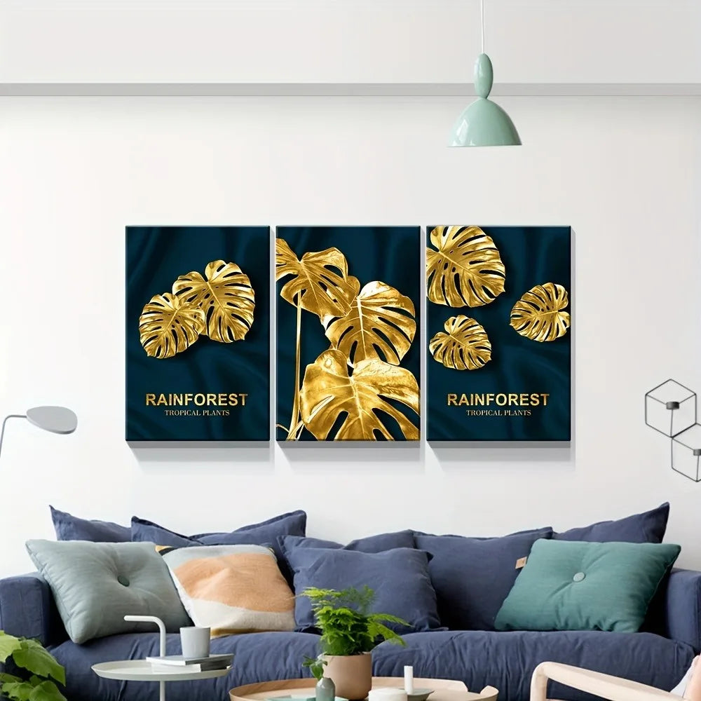 Abstract Plant Leaf Wall Art In Modern Deco Style Elegant