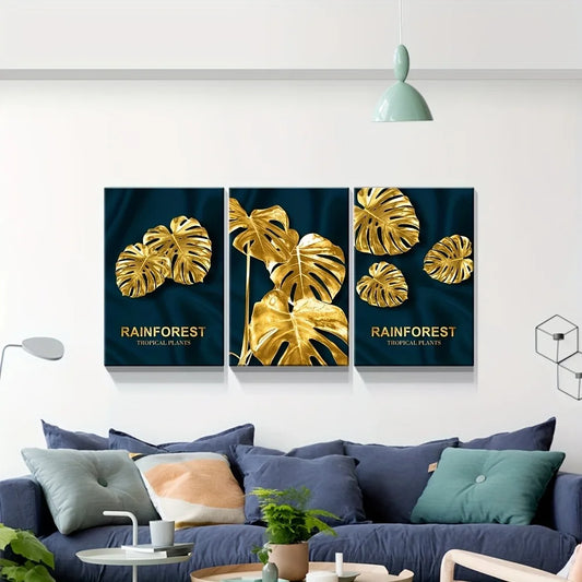 Abstract Plant Leaf Wall Art In Modern Deco Style Elegant