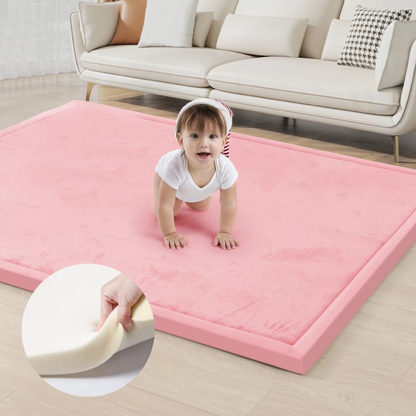 PaPaMat Memory Foam Playpen Carpet With Non Slip Bottom
