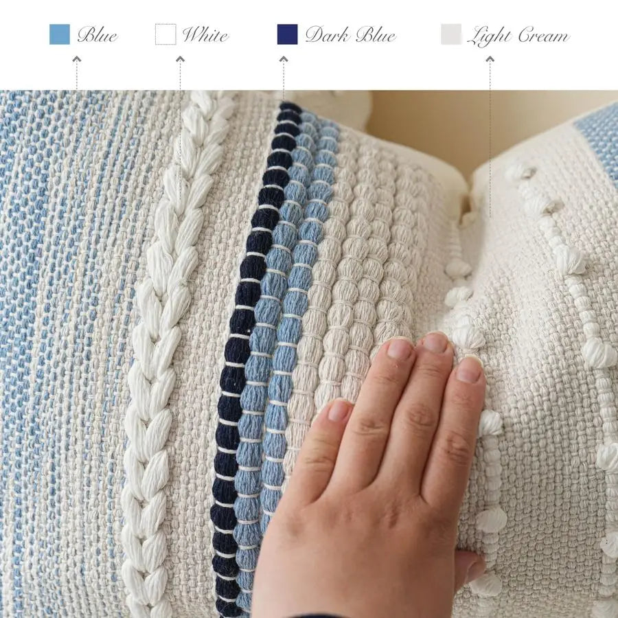 Decorative Lumbar Throw Pillow Cover Boho Coastal for Sofa Bedroom