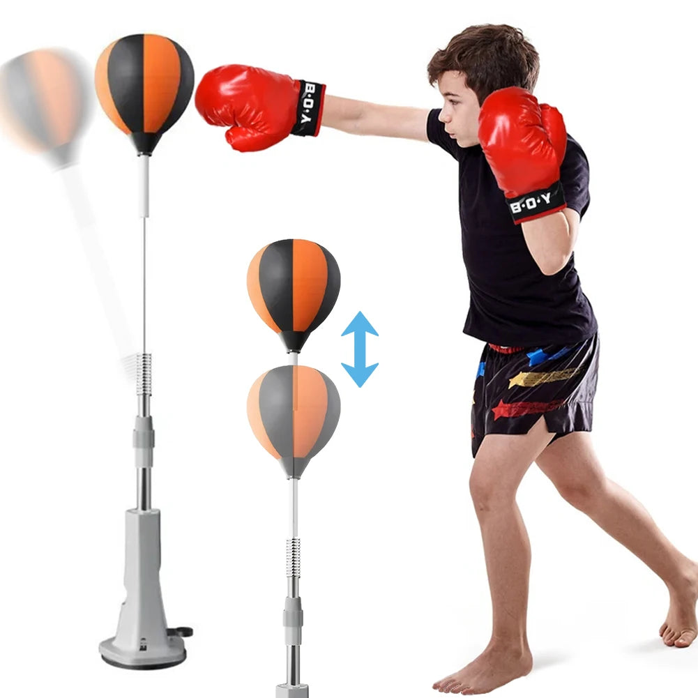 JOCESTYLE Boxing Bag With Stand Height Adjustable Reflex Ball Set For Training
