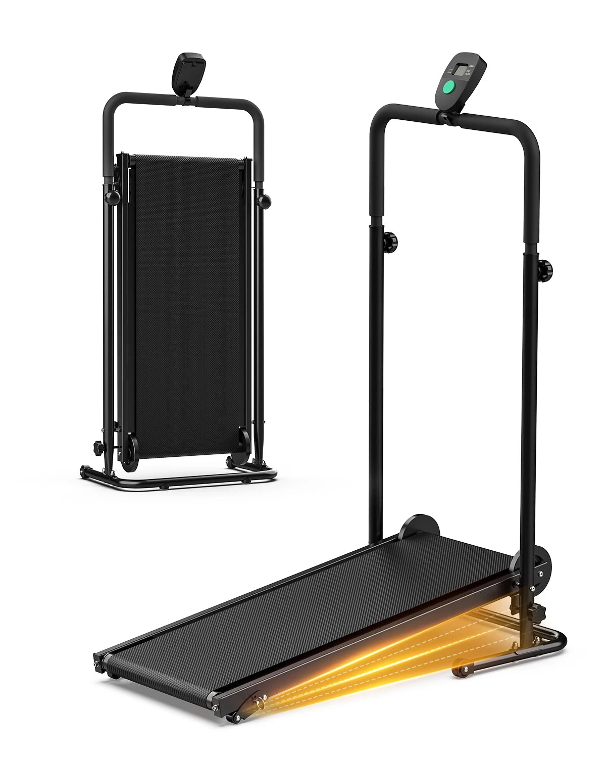 AKLUER Motorless Treadmill With Dual Flywheels And Fixed Incline