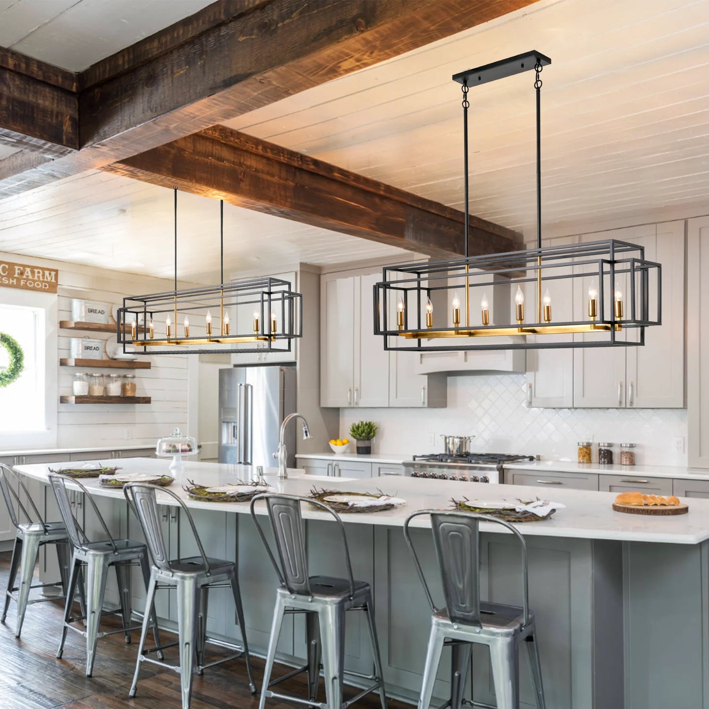 LovingC Retro Industrial Chandelier Dining Room Kitchen Island