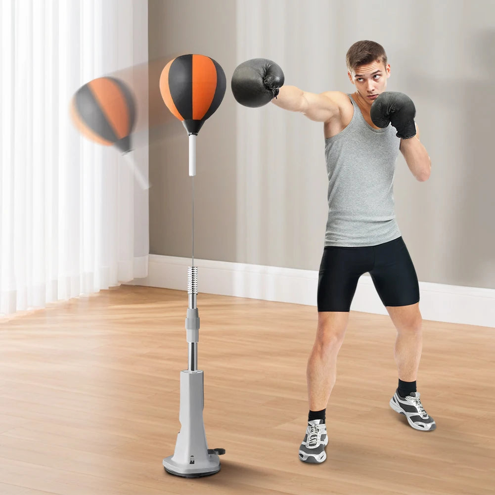 JOCESTYLE Boxing Bag With Stand Height Adjustable Reflex Ball Set For Training