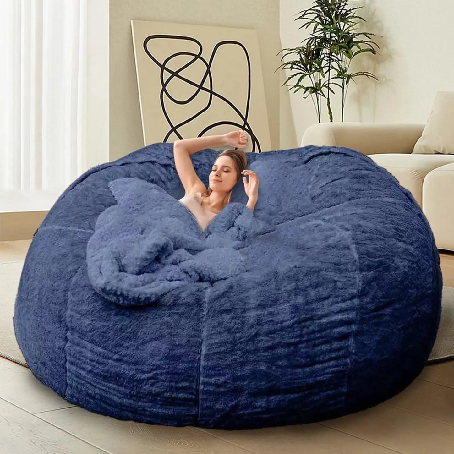 XIUWO Velvet Bean Bag Chair Cover For Adults And Kids