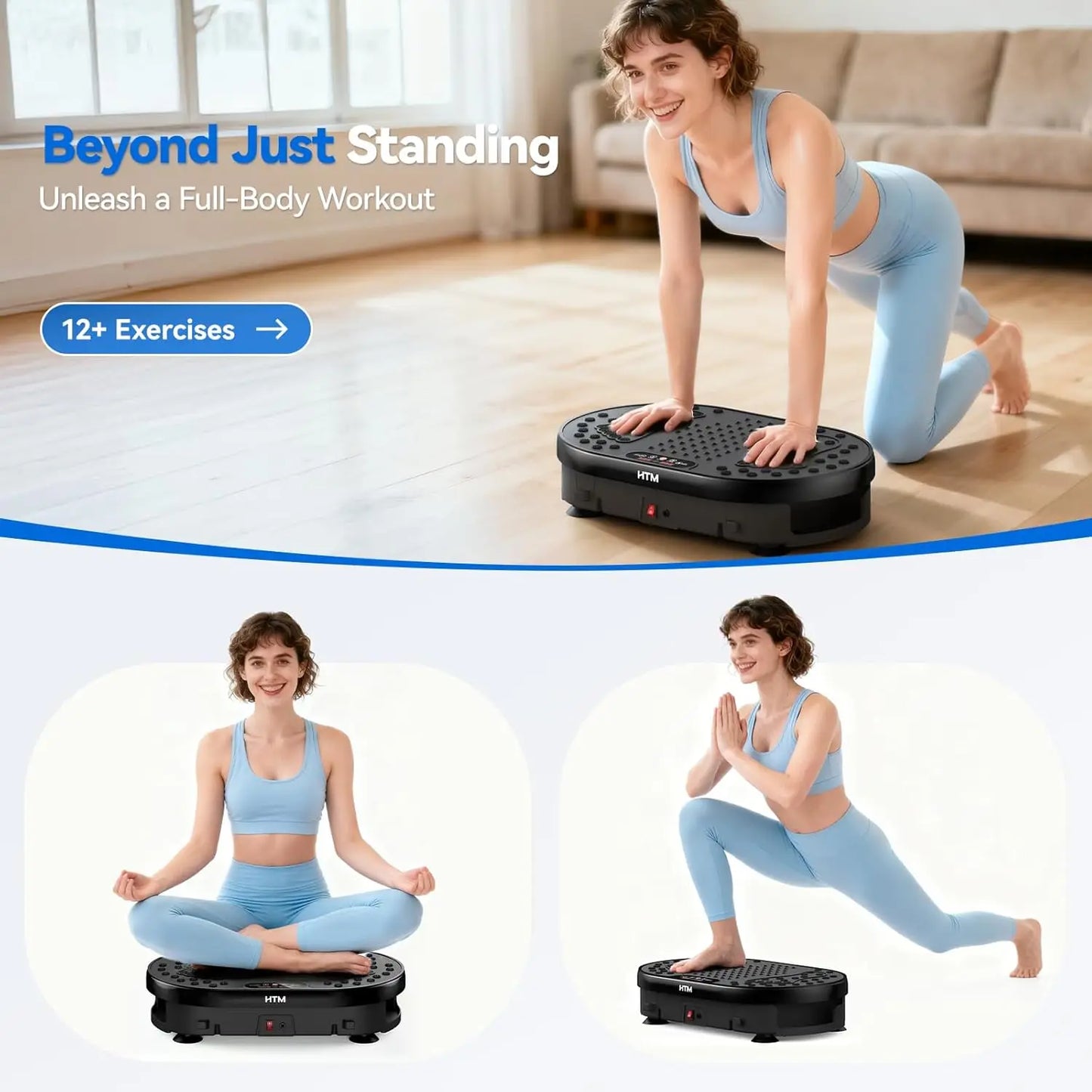 HTM Whole Body Vibration Plate Exercise Machine With Handles