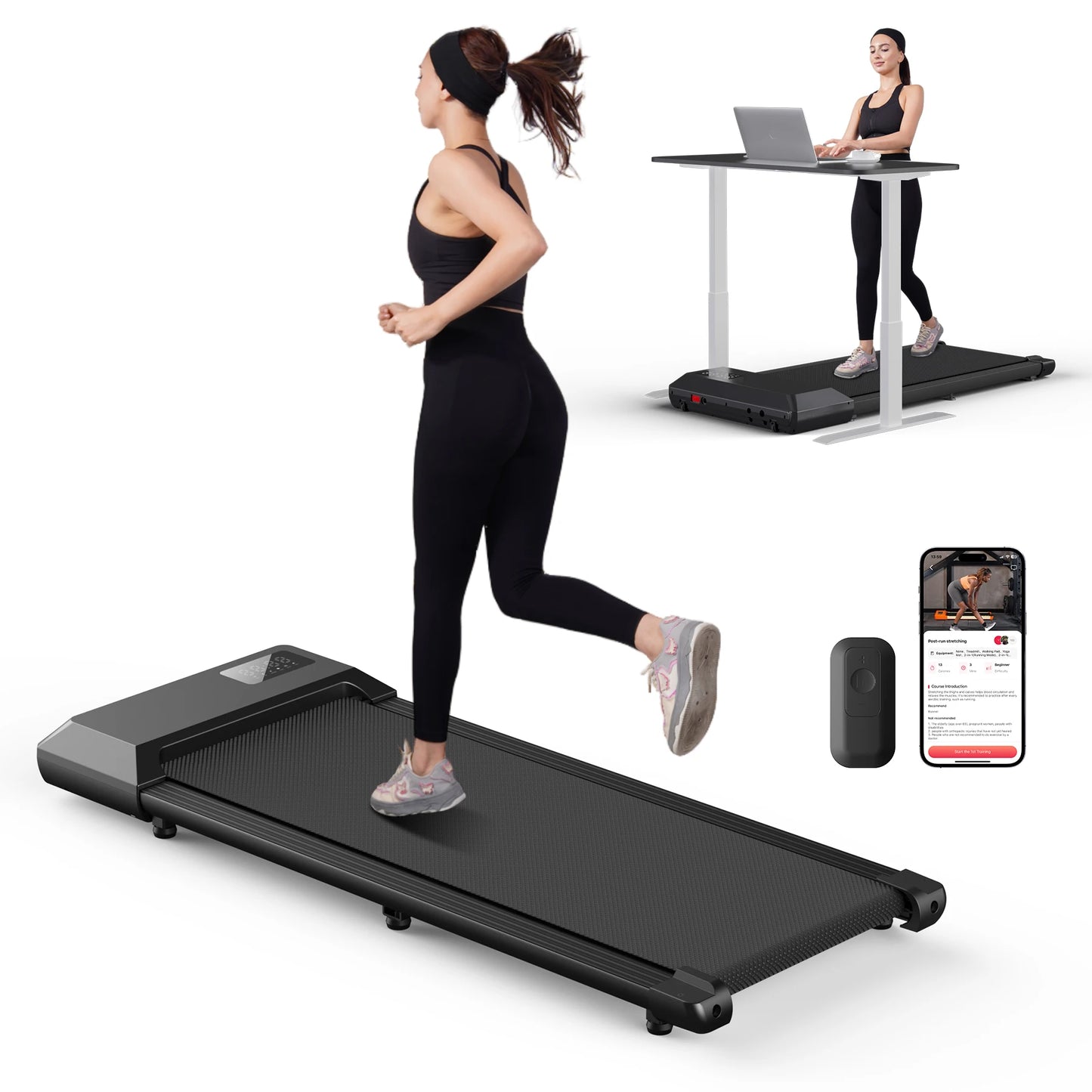 Superun 2.5HP Treadmill 2in1 Walking Running Exercise Machine