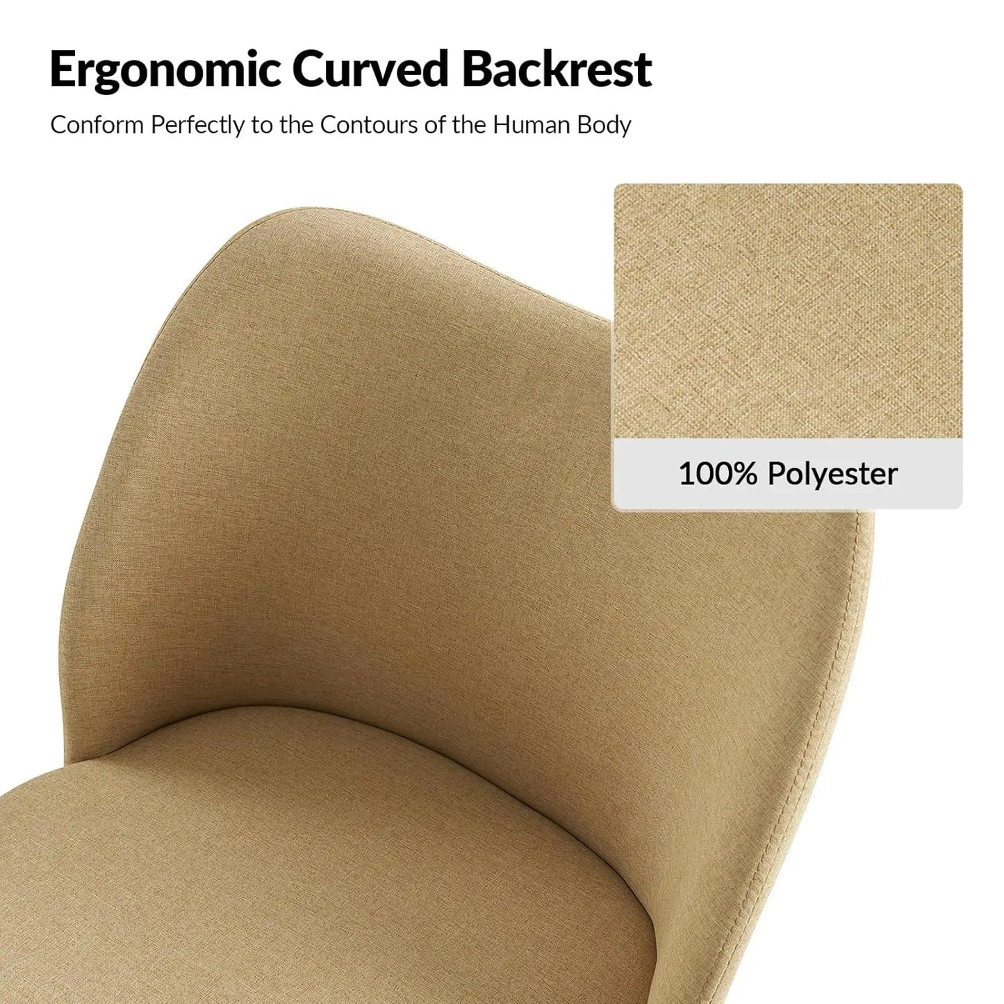 Upholstered Dining Chairs For Kitchen And Dining Room With Curved Back