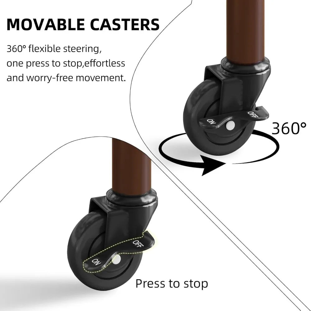 NBVCX 2 Tier Rolling Plant Stand Heavy Duty Indoor Outdoor