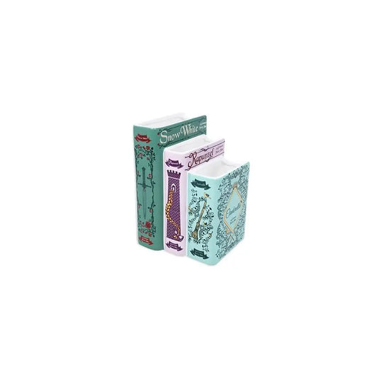Ceramic Triple Book Stack Vase Decor For Book Lovers