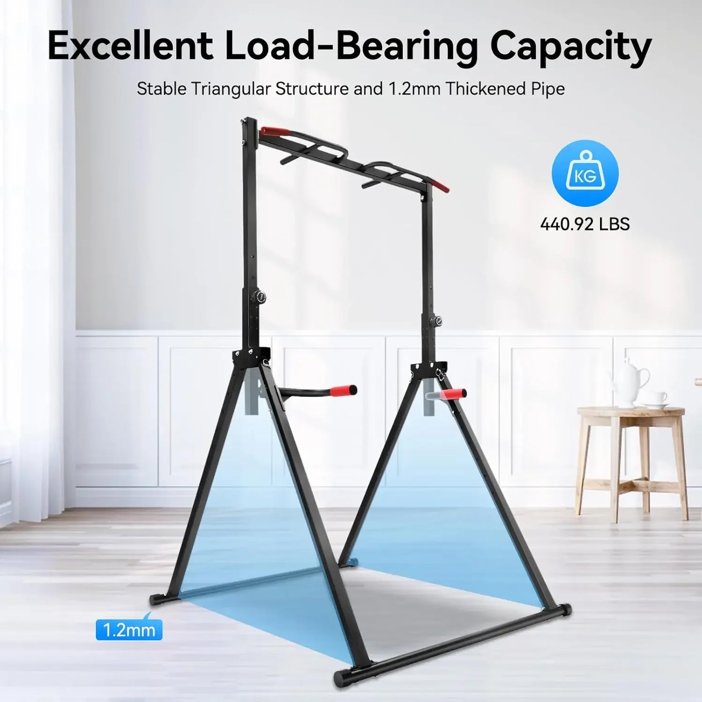 Power Tower 440LBS Pull Up Bar Dip Station Home Gym