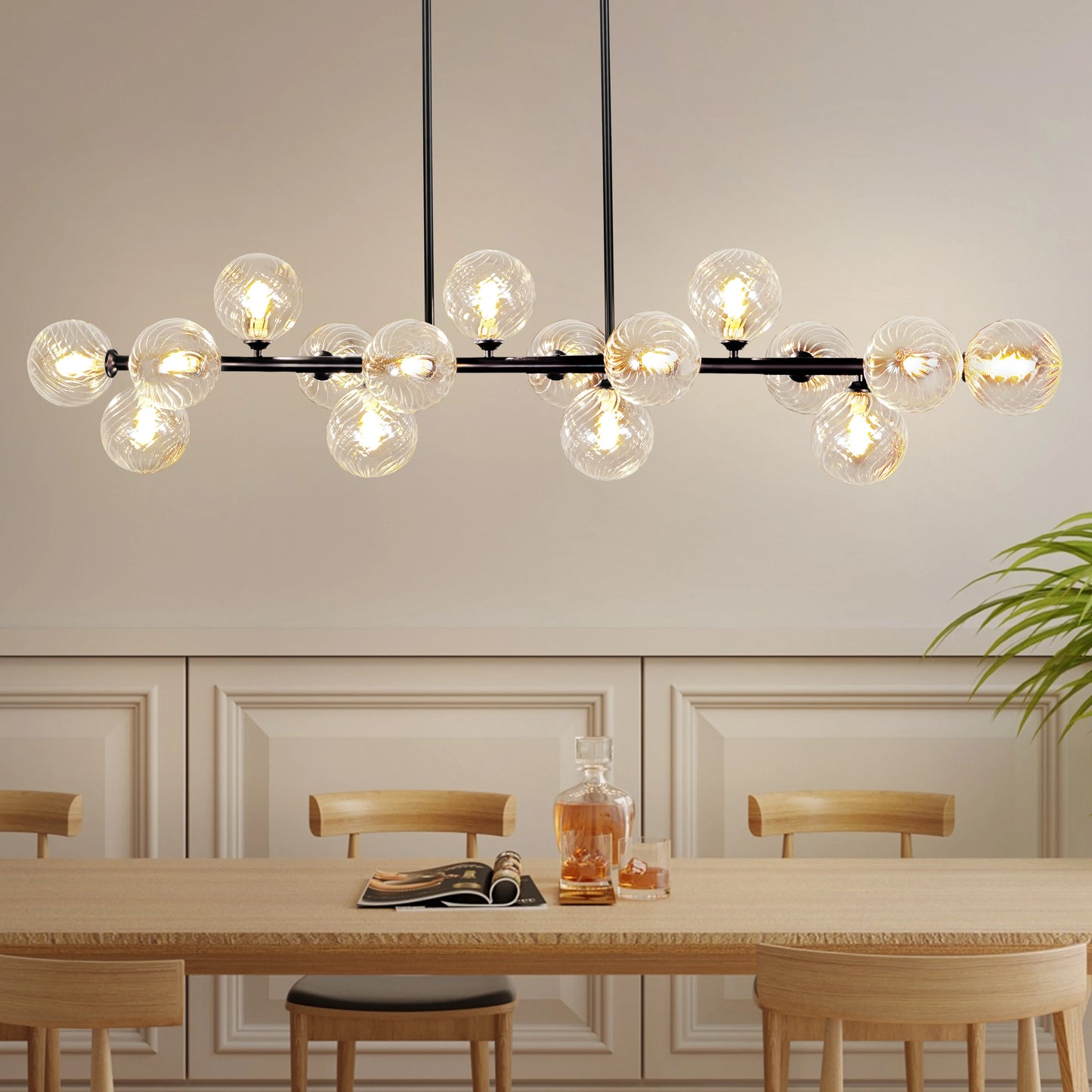 Mid Century Modern Sputnik 16 Light Chandelier for Dining Room