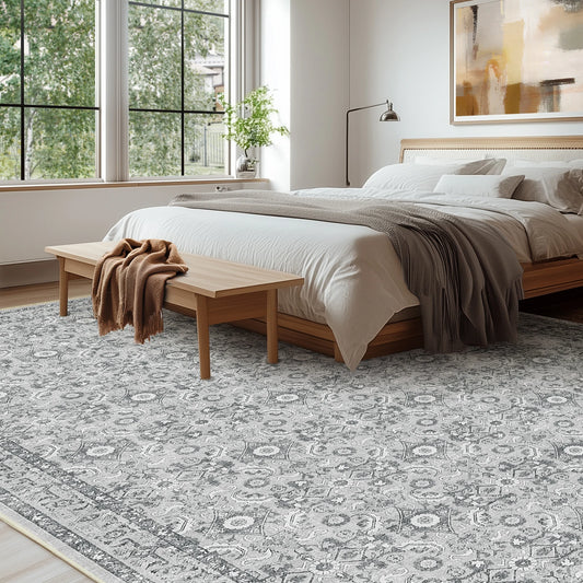 Persian Floral Hand Tufted Polyester Area Rug For Living Room