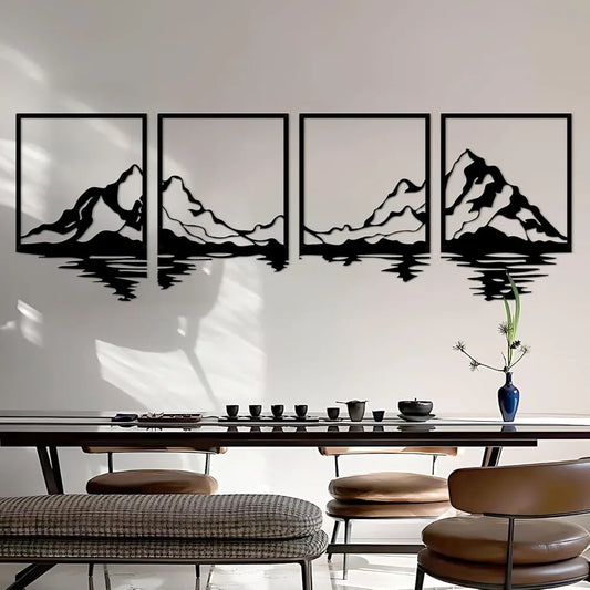 Metal Mountain Landscape Wall Art