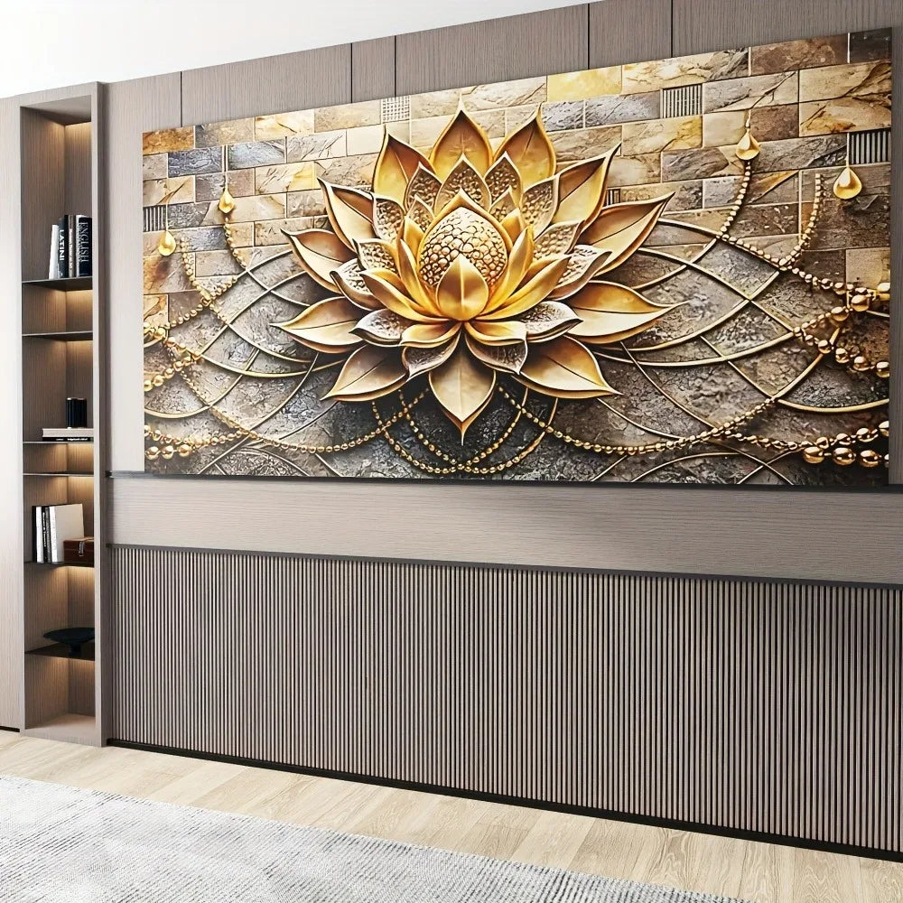 Modern Abstract Floral Canvas Art For Elegant Pine Wood Decor