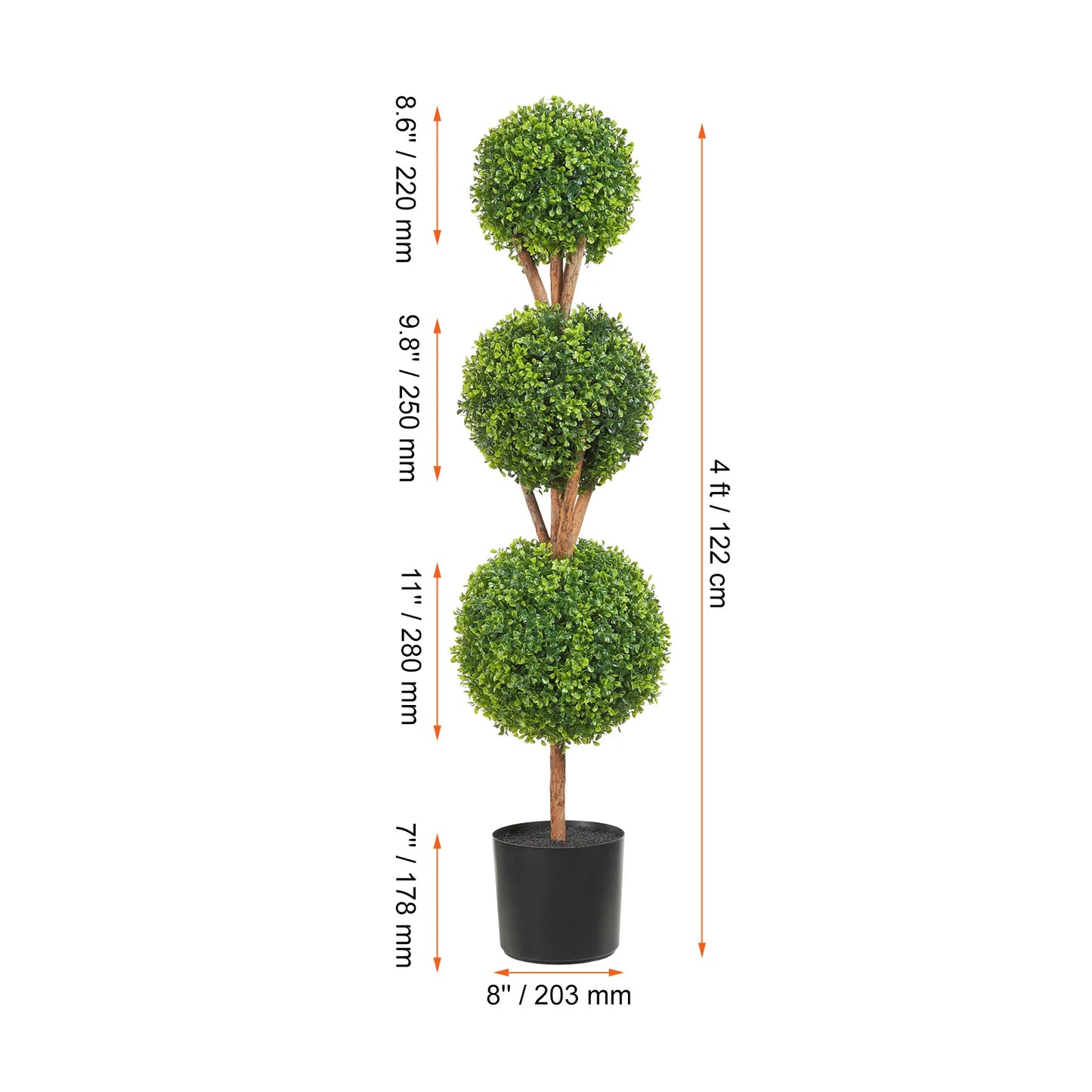 SucceBuy Artificial Boxwood Tower Topiary Spiral Plant Outdoor Decor