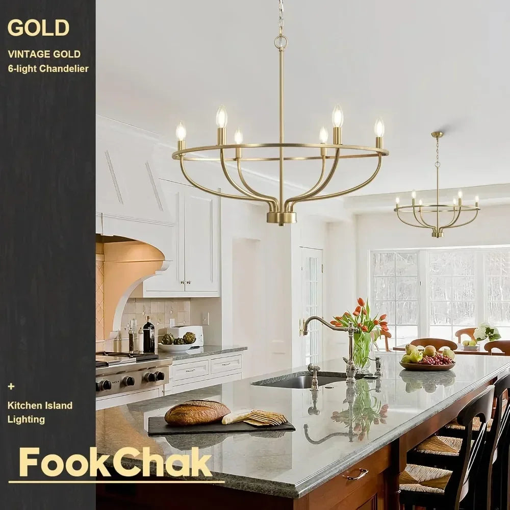 Customizable 6 Light Chandelier Fixture
