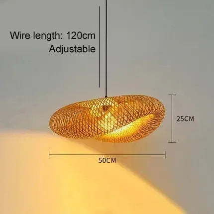 JOYINLED Handmade Bamboo Weaving LED Pendant Light Chandelier