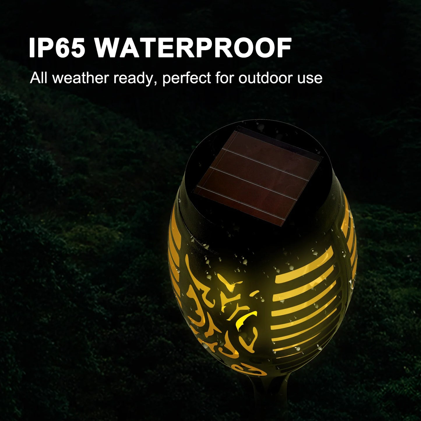 Solar Torch Lights With Flickering Flame Outdoor Waterproof Garden Pathway