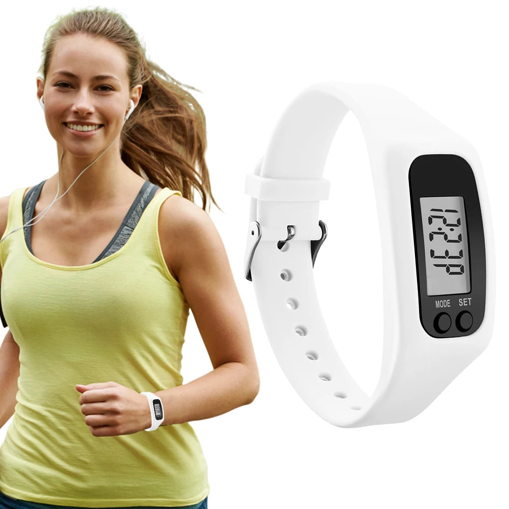 APWIKOGER LED Pedometer Bracelet Calorie Counter Fitness Watch 12 24H