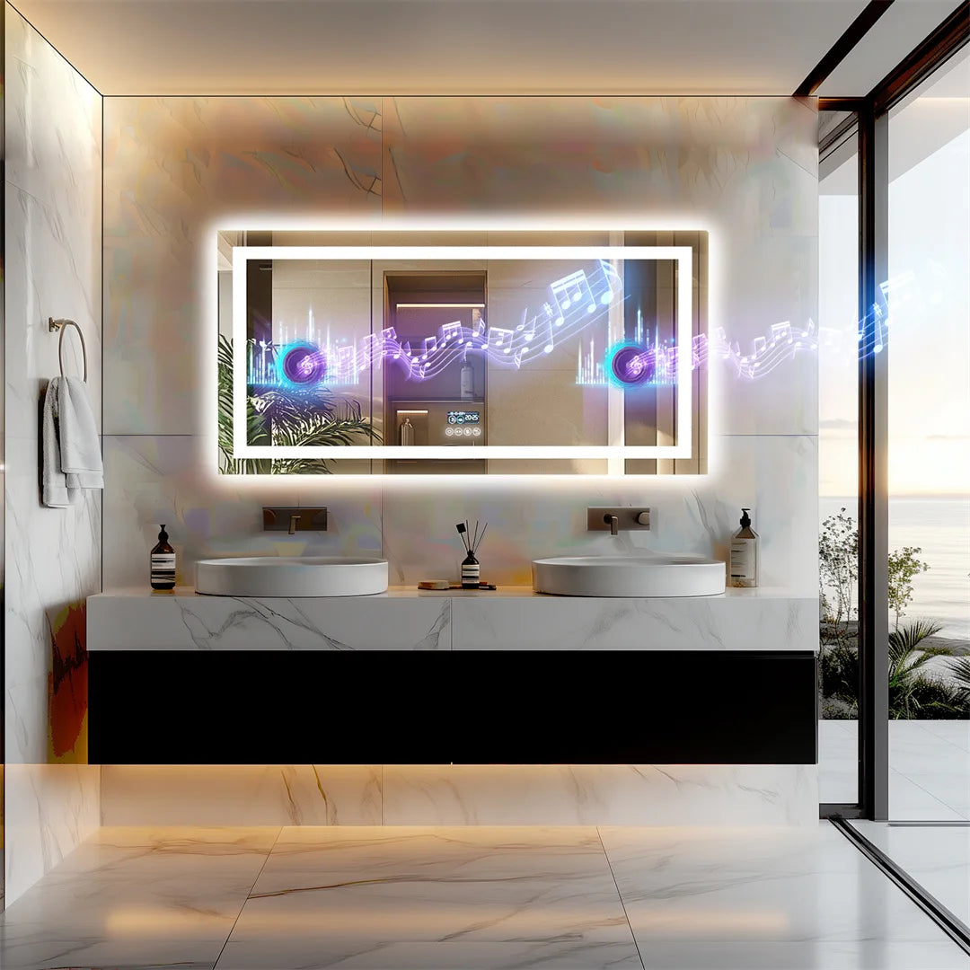 LUVODI Bluetooth Mirror With LED Light And Anti Fog Speaker