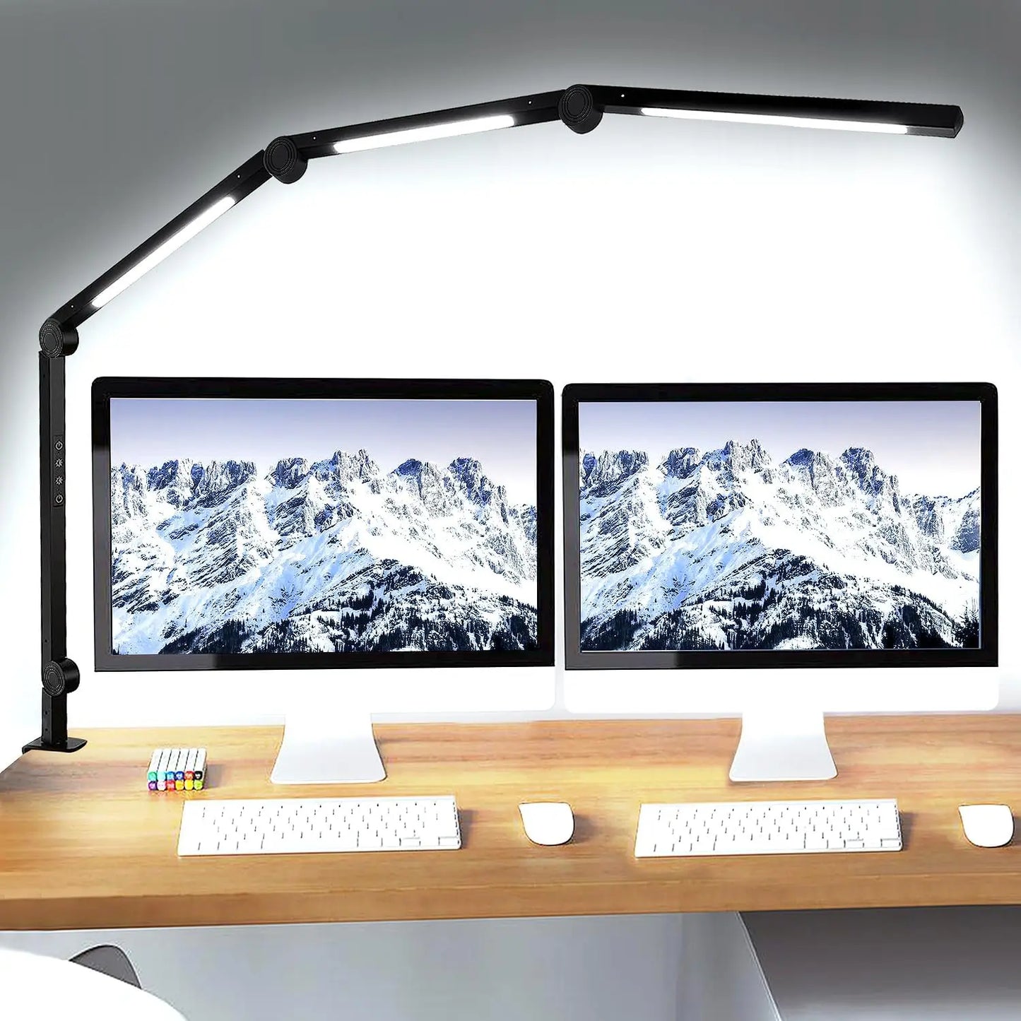 LED Desk Lamp With Clamp Flexible Swing Arm 4 Modes