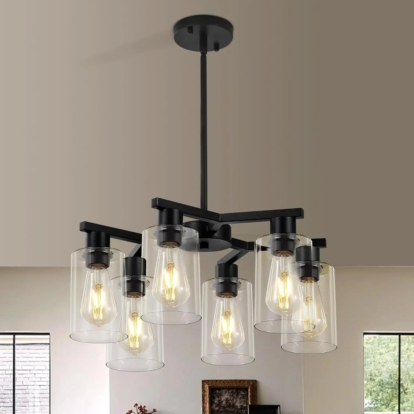 6-Light Modern Farmhouse Chandelier For Dining Room