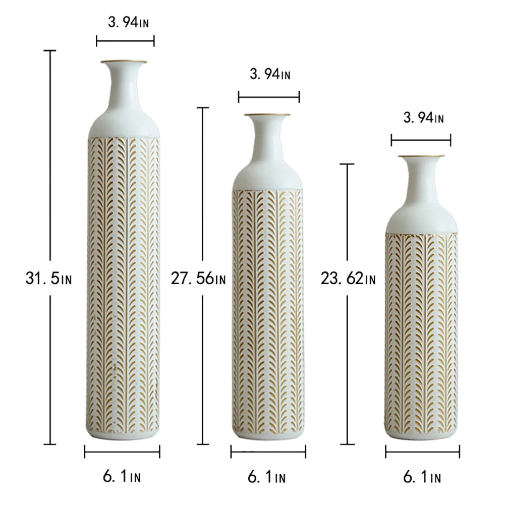 TWISTER.CK Floor Vase 3-Piece Set Modern Metal Decoration
