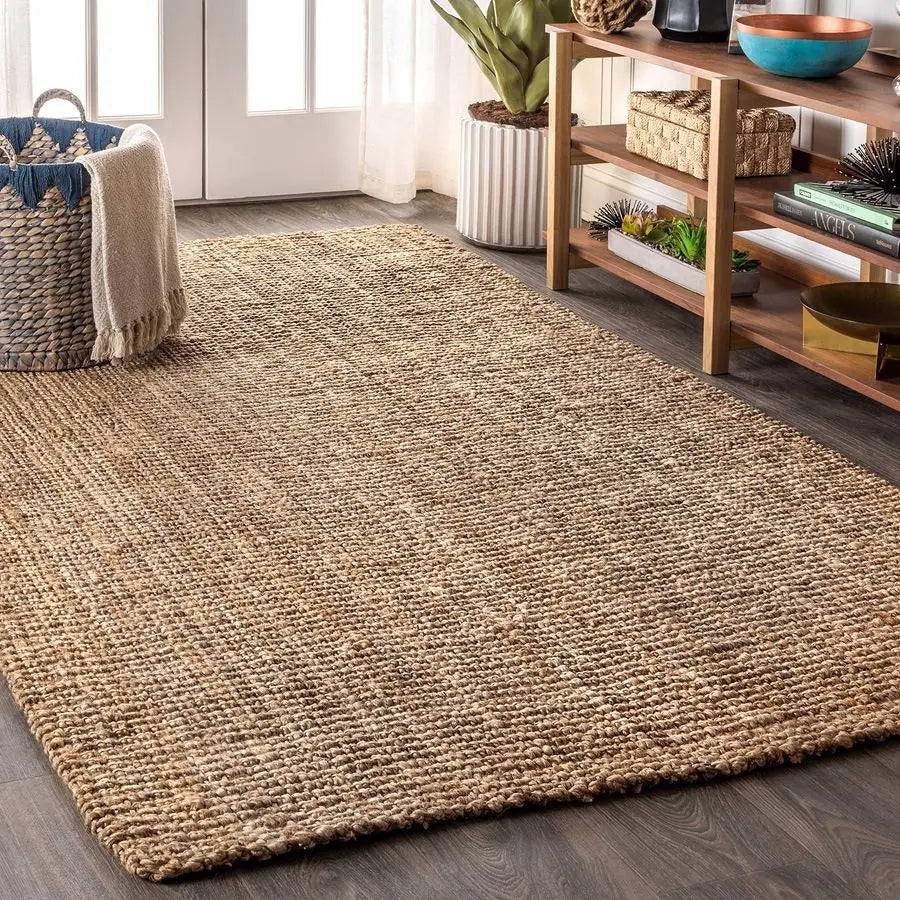 Pata Hand Woven Chunky Jute Indoor Area Rug Bohemian Rustic