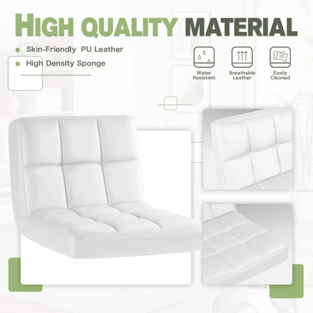 Bar Stools PU Leather Swivel Adjustable Hydraulic Counter Height Set
