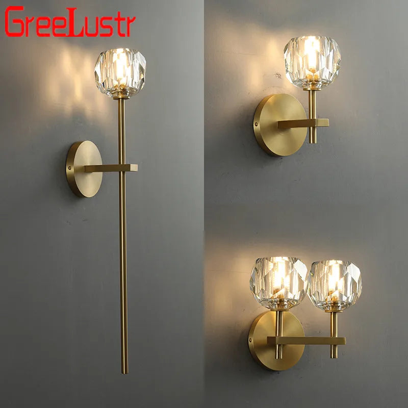 GreeLustr Modern Crystal G9 Wall Sconce Lamp For Bedroom