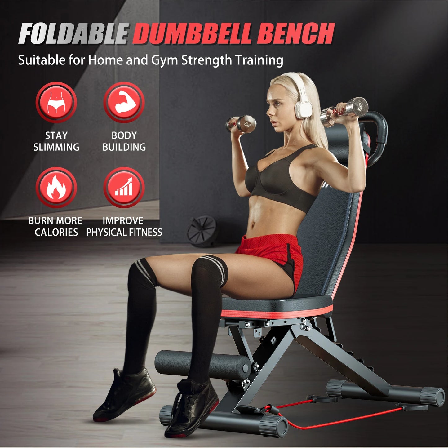 Multi Functional Foldable Dumbbell Bench With Six Adjustable Levels