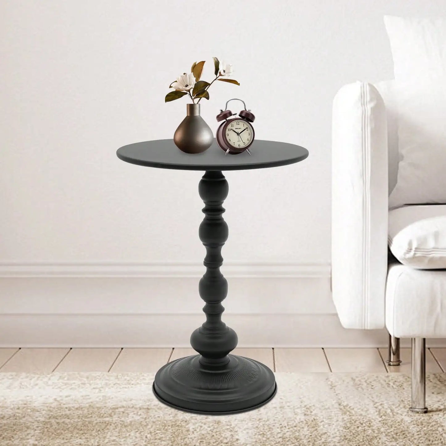 Modern Metal Round Nightstand End Table For Sofa Living Room