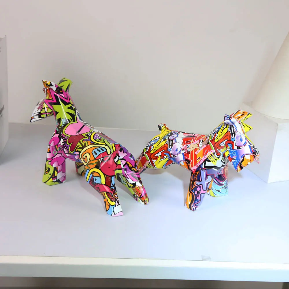FLYuechun Ranan Schnauzer Resin Ornament Nordic Art Decor Gift
