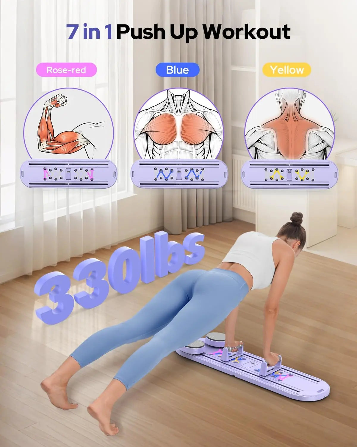 Foldable Pilates Reformer Set 7 In 1 Multi Purpose Equipment