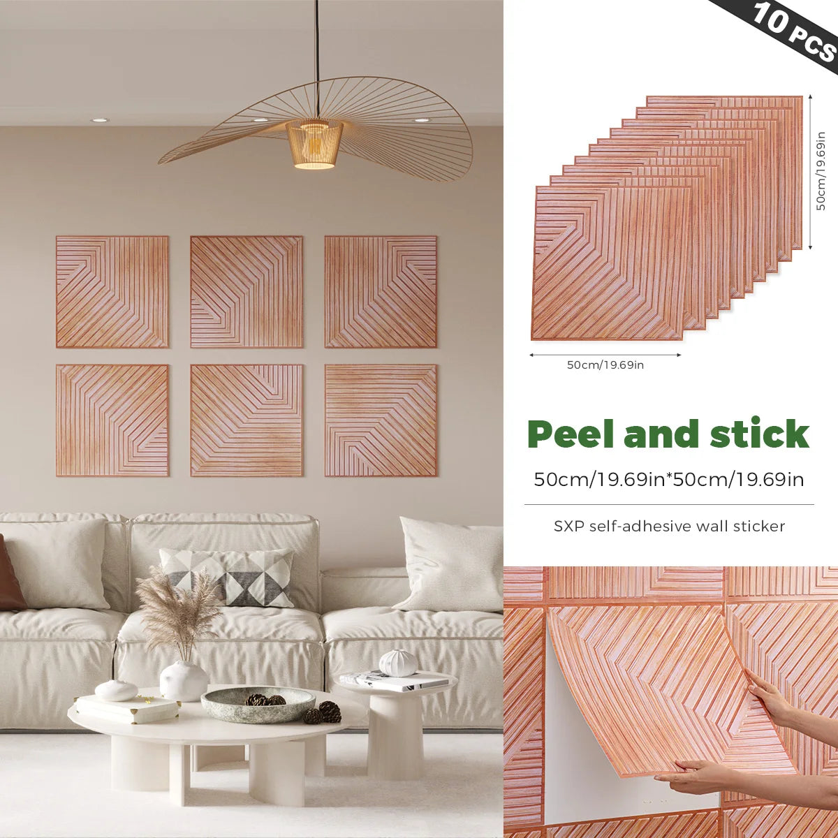 3D Foam Wall Decor Panels Self Adhesive 10 Pcs Wall