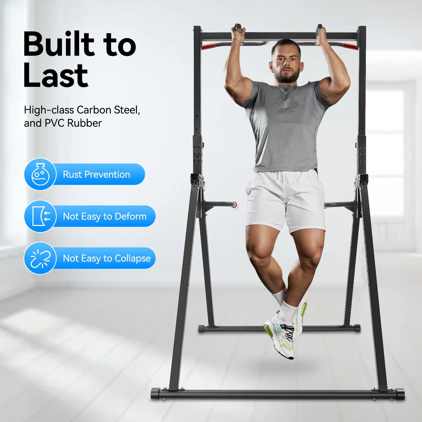 Power Tower 440LBS Pull Up Bar Dip Station Home Gym