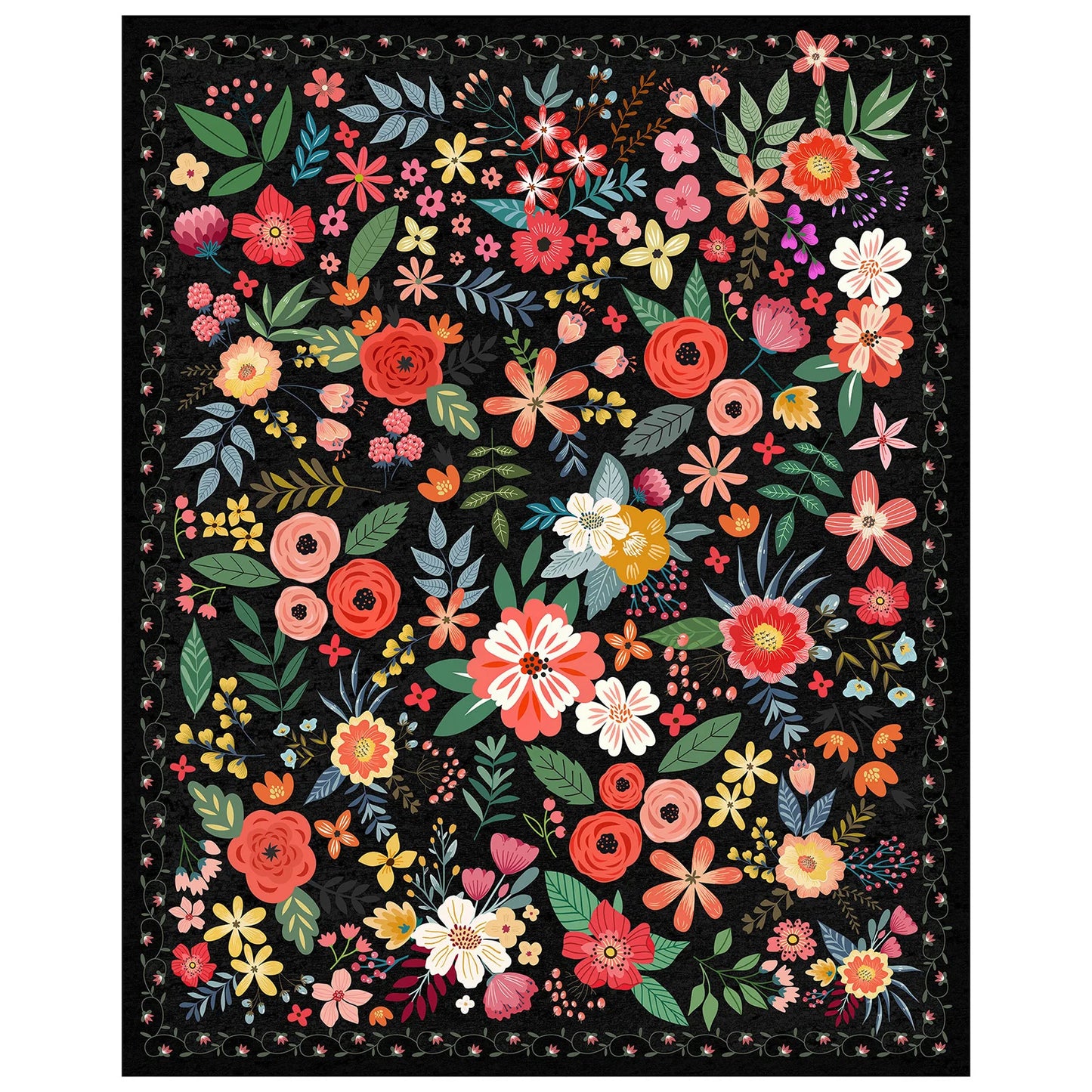 Soft Boho Floral Area Rug Washable Non Slip Living Room